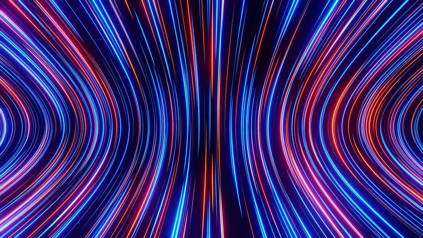 Flowing abstract neon lines. Loop animation. 3D Illustration Royalty-Free Stock Footage #1099236181