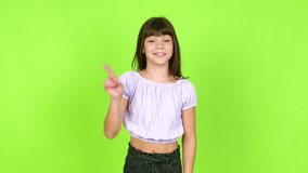 Little girl doing NO gesture over isolated background