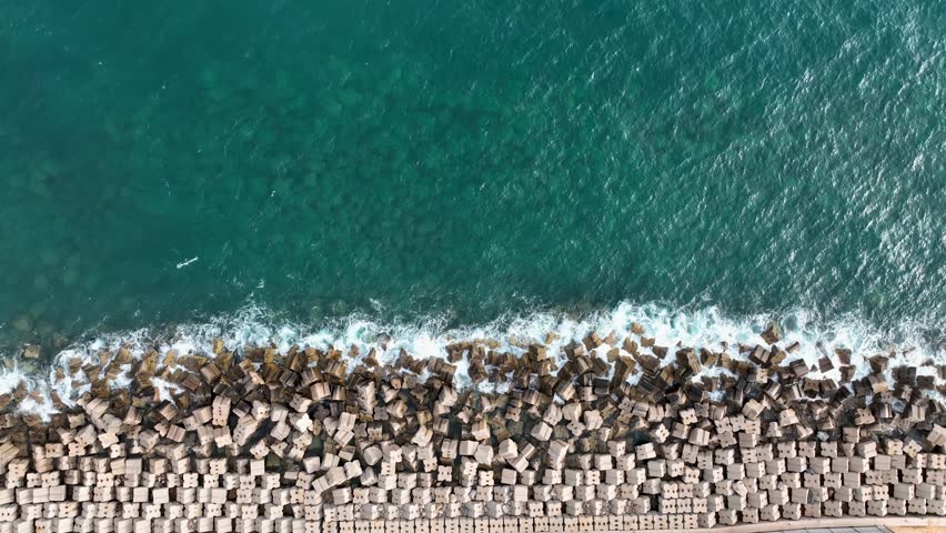 Waterfront texture aerial view 4 K Turkey Alanya