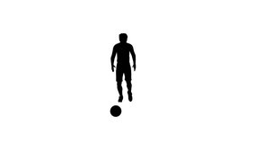 FOOTBALL FRONT SIDE KICK, Football kick animation, silhouette, Soccer Player Goal animation video, white background, football animation video. football ground, championship, goal celebration. Soccer  - Powered by Shutterstock - Get 15% off with code: PIKWIZARD15