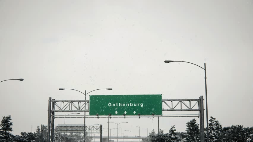 Airplane Landing Gothenburg in Christmas. 3D Illustration