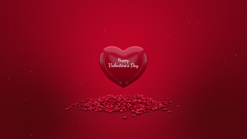 Happy Valentines Day, This motion graphics features tiny hearts to stylishly reveal Happy valentines day text.