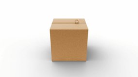 cardboard box open close using tape with black and white mask for deliver to customer. loopable. 3d rendering. - Powered by Shutterstock - Get 15% off with code: PIKWIZARD15