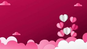 Happy Valentines Day Video. Valentines Day Gift Box Balloons Romantic Video. 4k video