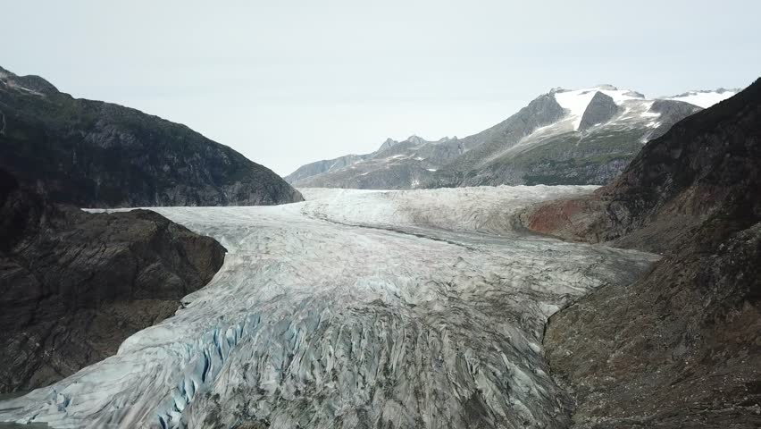 Aerial View of Mendenhall Glacier Royalty-Free Stock Footage #1099276743
