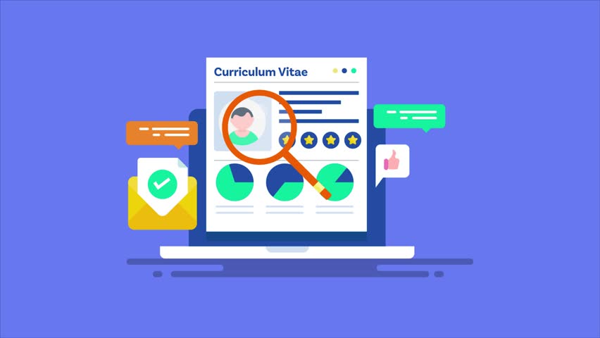 Online job search, Apply for a job, job application, Biodata, curriculum vitae online - 2D animation video clip