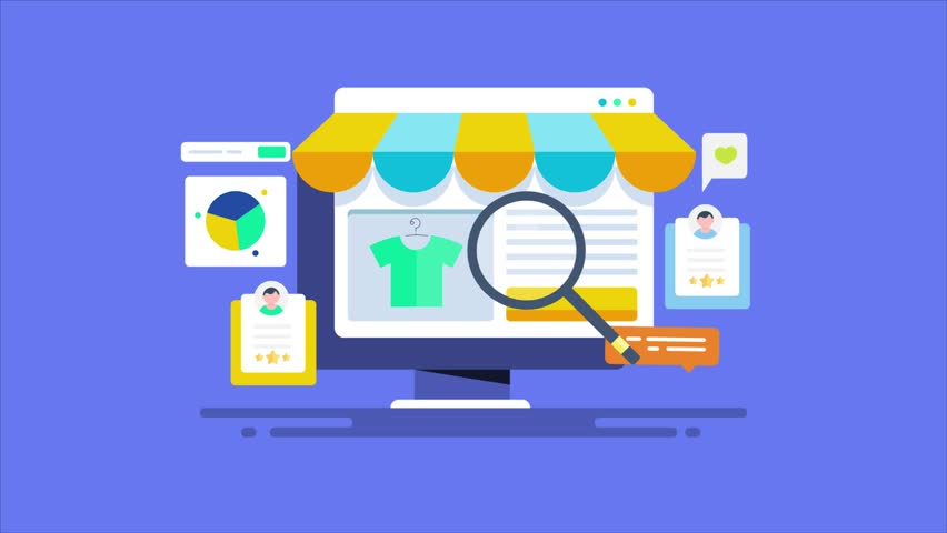 ECommerce marketing for Search engine optimization, eCommerce shop, Website marketing, online business promotion - 2d animation video clip | Shutterstock HD Video #1099292873