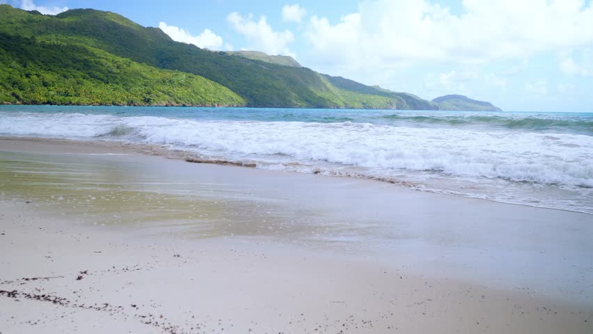 Waves on tropical beach in the Dominican Republic