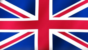 United Kingdom flag video waving in wind Of Great Britain and Northern Ireland. Realistic Union Jack Flag background. British UK Flag Looping Closeup 1080p Full HD 1920X1080 footage, United Kingdom