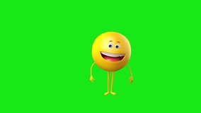 Video Component 3d Emoji Character Green Screen Angry and awkward. 