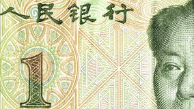 Stop motion animation renminbi yuan banknotes. Close up chinese money. Business background. 59,94fps