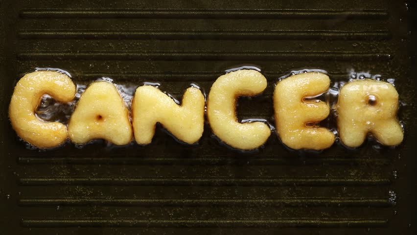 word cancer made from french fries in boiling oil, unhealthy food concepts Royalty-Free Stock Footage #1099330025