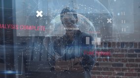 Animation of globe with data processing over caucasian businessman. Global business, technology and digital interface concept digitally generated video. - Powered by Shutterstock - Get 15% off with code: PIKWIZARD15