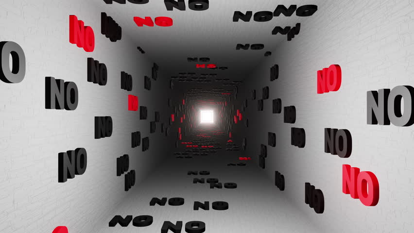 No symbol or nope marks in white tunnel background 3d render. Say no or dont like pattern. Negation views | Shutterstock HD Video #1099336005