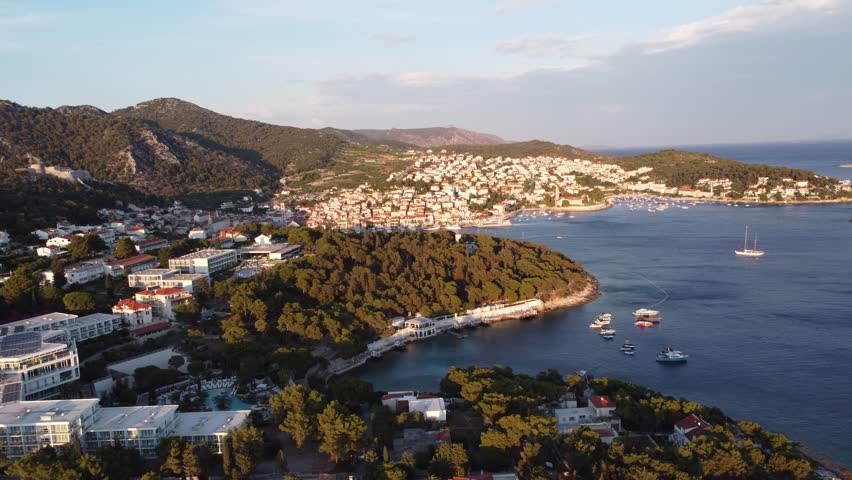 Hvar Town Croatia Aerial Drone Footage