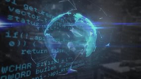 Animation of connected dots and globe over computer programming language on black background. Digitally generated, hologram, coding, machine learning, globalization, communication, technology concept. - Powered by Shutterstock - Get 15% off with code: PIKWIZARD15
