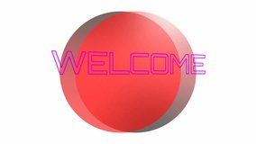 Animation of welcome text with circles against white background. Digitally generated, hologram, illustration, greeting, shape, vector, abstract and illuminated concept. - Powered by Shutterstock - Get 15% off with code: PIKWIZARD15