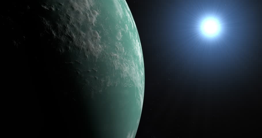 Atmosphere of Exoplanet Kepler 22b in the outer space Royalty-Free Stock Footage #1099348743