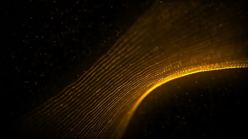 Beautiful Golden Particles Wave and light abstract background Royalty-Free Stock Footage #1099352289