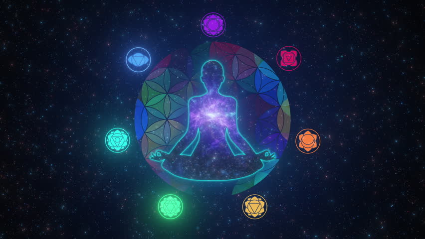 Chakras Yoga circle concept animation for meditation events background, festival, education, practise. Royalty-Free Stock Footage #1099355659
