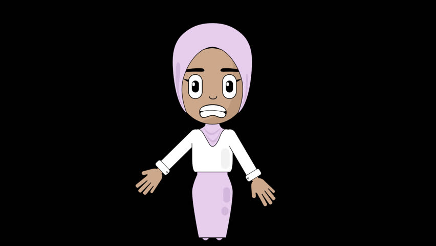 Woman Confused Animation Character Talking Head Loop Alpha