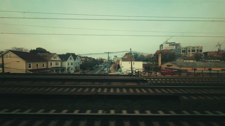 View from train travel from New Jersey to New York City