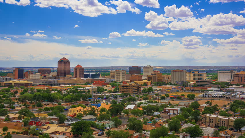 Albuquerque, New Mexico, USA downtown cityscape in the afternoon.