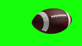 American football Rotating in Motion on Green Screen. Looped American football 3d Animation of Turning Ball luma key black-white alpha - Powered by Shutterstock - Get 15% off with code: PIKWIZARD15