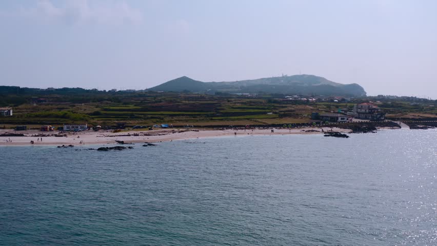 Drone View of Jeju Island in South Korea