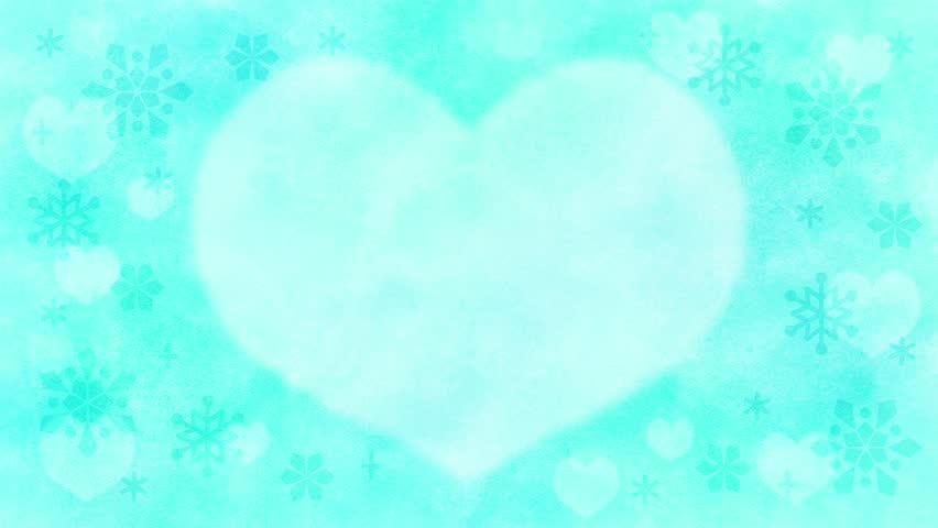loopable animation of winter background with white heart