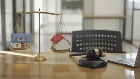 Real estate auction concept with house model and judge hammer scales for real estate foreclosure and home auction business judgment - Powered by Shutterstock - Get 15% off with code: PIKWIZARD15