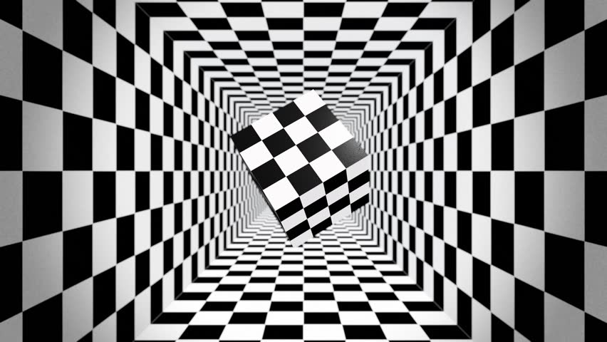 Check Pattern Cube Optical Illusion Art Background