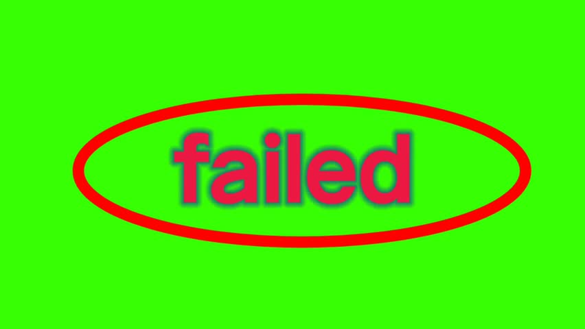 failed illustration on green background.