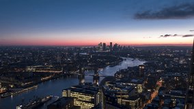 Cinematic reveal shot, pull back, touching Shard, Establishing Aerial View Shot of London UK, United Kingdom p2