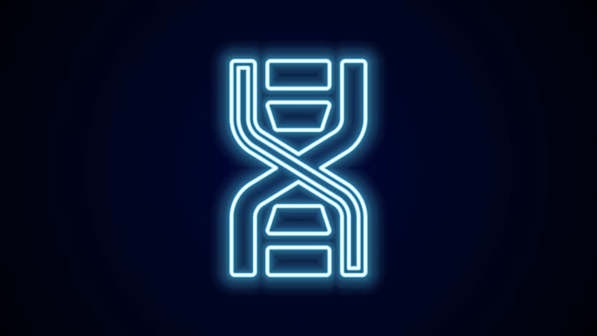 Glowing neon line DNA symbol icon isolated on black background. 4K Video motion graphic animation. | Shutterstock HD Video #1099415765