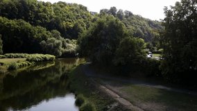 the german lahn river and its nature in summer 4k 30fps video