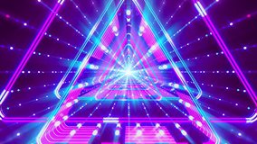 An endless '80s style disco tunnel with vivid neon lights in a seamless VJ loop. Perfect for visualization of audio beats in music videos, stage performance walls, LED screens and projection cards. - Powered by Shutterstock - Get 15% off with code: PIKWIZARD15