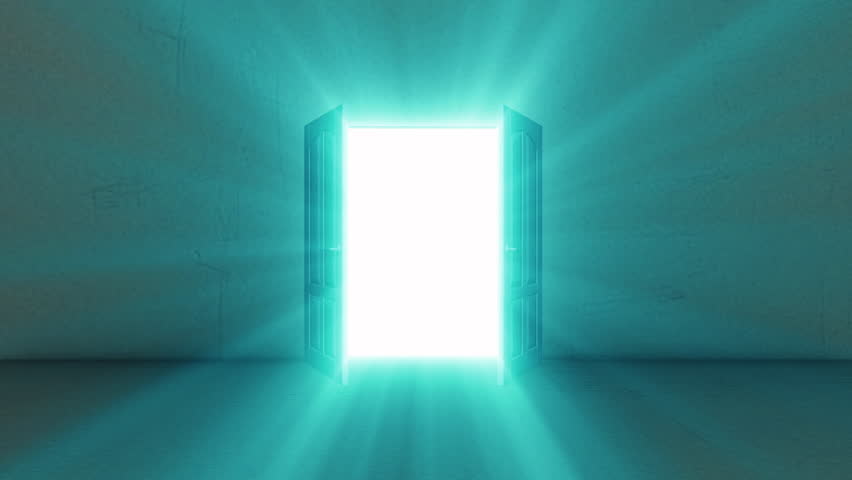 Door opening with blue bright light Shine effect  | Shutterstock HD Video #1099420523