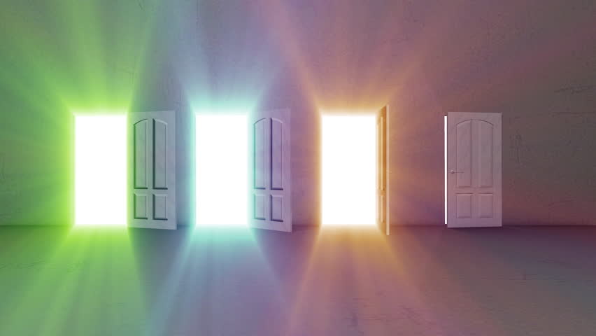 Door opening with bright light Shine effect  | Shutterstock HD Video #1099420561