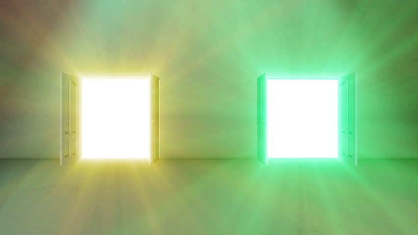 2 Door opening with bright light Shine effect  | Shutterstock HD Video #1099420567