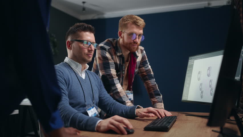 project engineers using 3D technology for modeling new car engine, teamwork in creative office - Powered by Shutterstock - Get 15% off with code: PIKWIZARD15