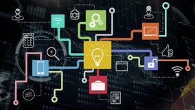 Animation of data processing with icons over african american male american football player. Global sport, computing and digital interface concept digitally generated video. Video. - Powered by Shutterstock - Get 15% off with code: PIKWIZARD15