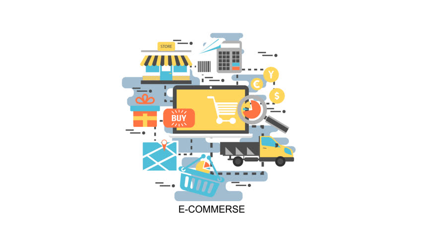 Animated cartoon 2d e commerce icon of nice animation icons for your Business concept videos easy to use with alpha channel just download it | Shutterstock HD Video #1099428239