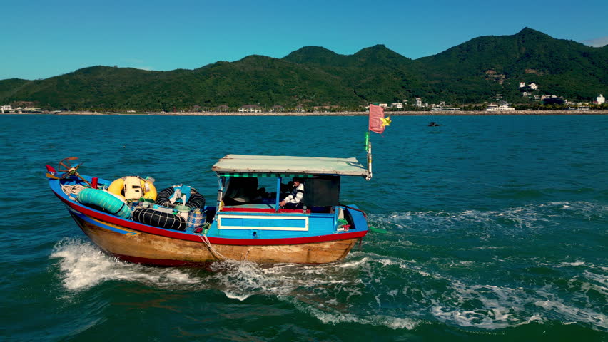 Beautiful 4K panoramic aerial video from flying drone to Nha Trang, Vietnam, the main church for the Church of Catholic Diocese of Nha Trang. 4K Nha Trang, Vietnam.