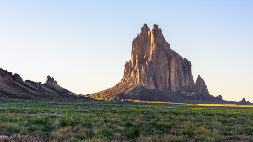Shiprock, New Mexico, USA at the Shiprock rock formation.