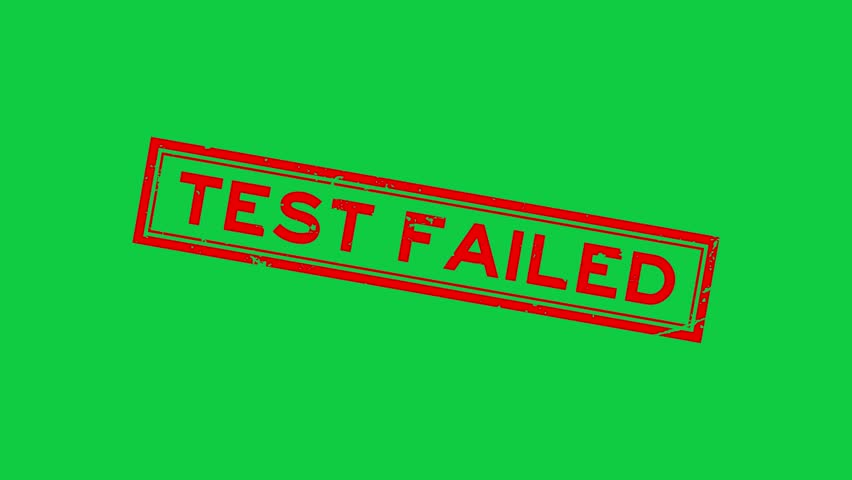 Grunge red test failed word square rubber seal stamp zoom on green background | Shutterstock HD Video #1099438297