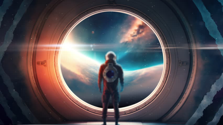Interstellar Spaceship Exploration and Navigation Through Galactic Gates and Corridors Futuristic Technology and Science Fiction Adventure Control Panel and Interior View of Alien Worlds and Stars 3D Royalty-Free Stock Footage #1099441153