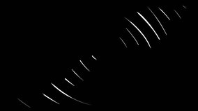 Animation of white oscillations with dynamic movement on a black screen. The concept of a ringing phone, a signal, a wi-fi, a wave. An effect that adds activity and attention to an object in the clip.