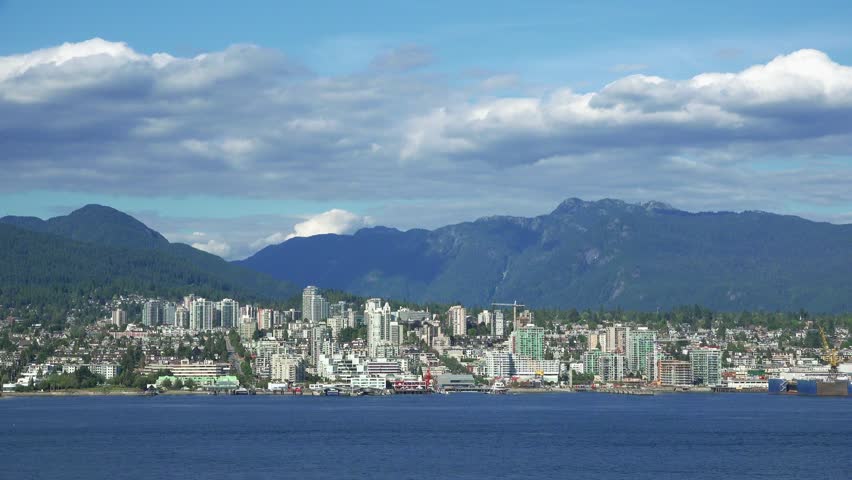 Vancouver, BC, Canada. Panorama of Vancouver. Harbour and Downtown Vancouver. Modern buildings, residential buildings,skyscrapers. The best city to live. British Columbia.