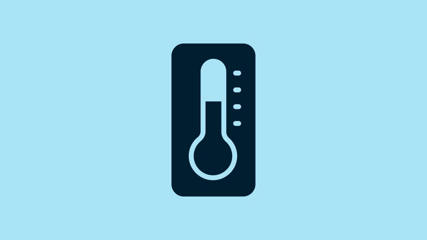Blue Medical thermometer for medical examination icon isolated on blue background. 4K Video motion graphic animation . | Shutterstock HD Video #1099450685